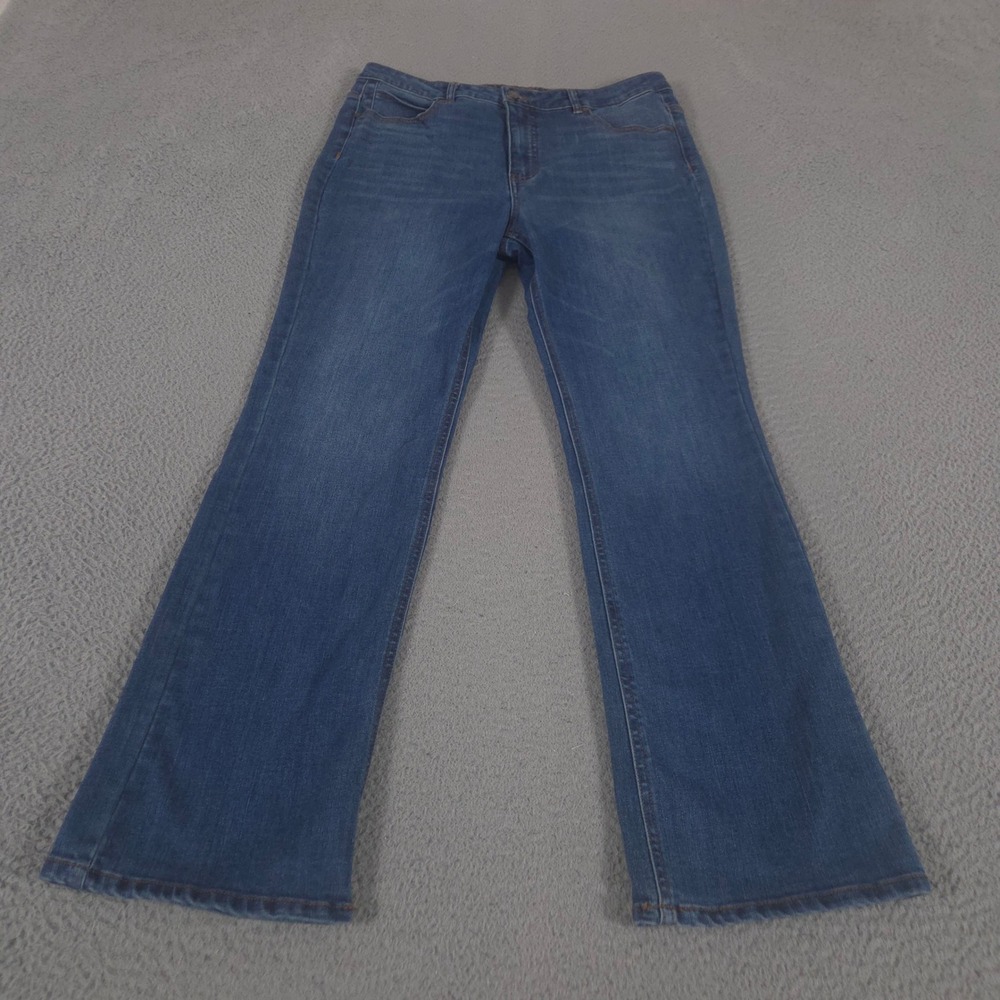OAT Jeans Womens 12/31 Blue Straight Leg Stretch Denim High Rise Classic Casual